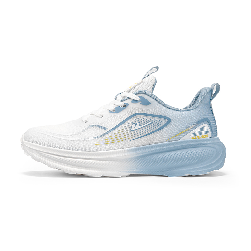 

WARRIOR Беговые кроссовки мужские low top белые небесно-голубые с увеличенной амортизацией, износостойкие и дышащие