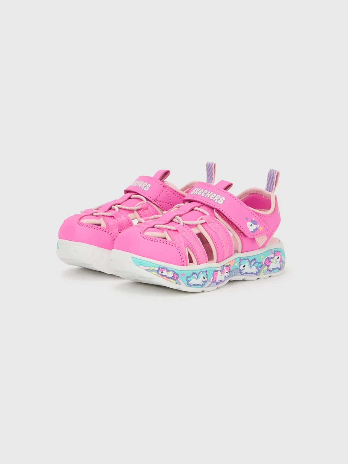 Сандалии Skechers PLAY SCENE SPLASH - CUTE CREW светло-розового цвета — фото 2