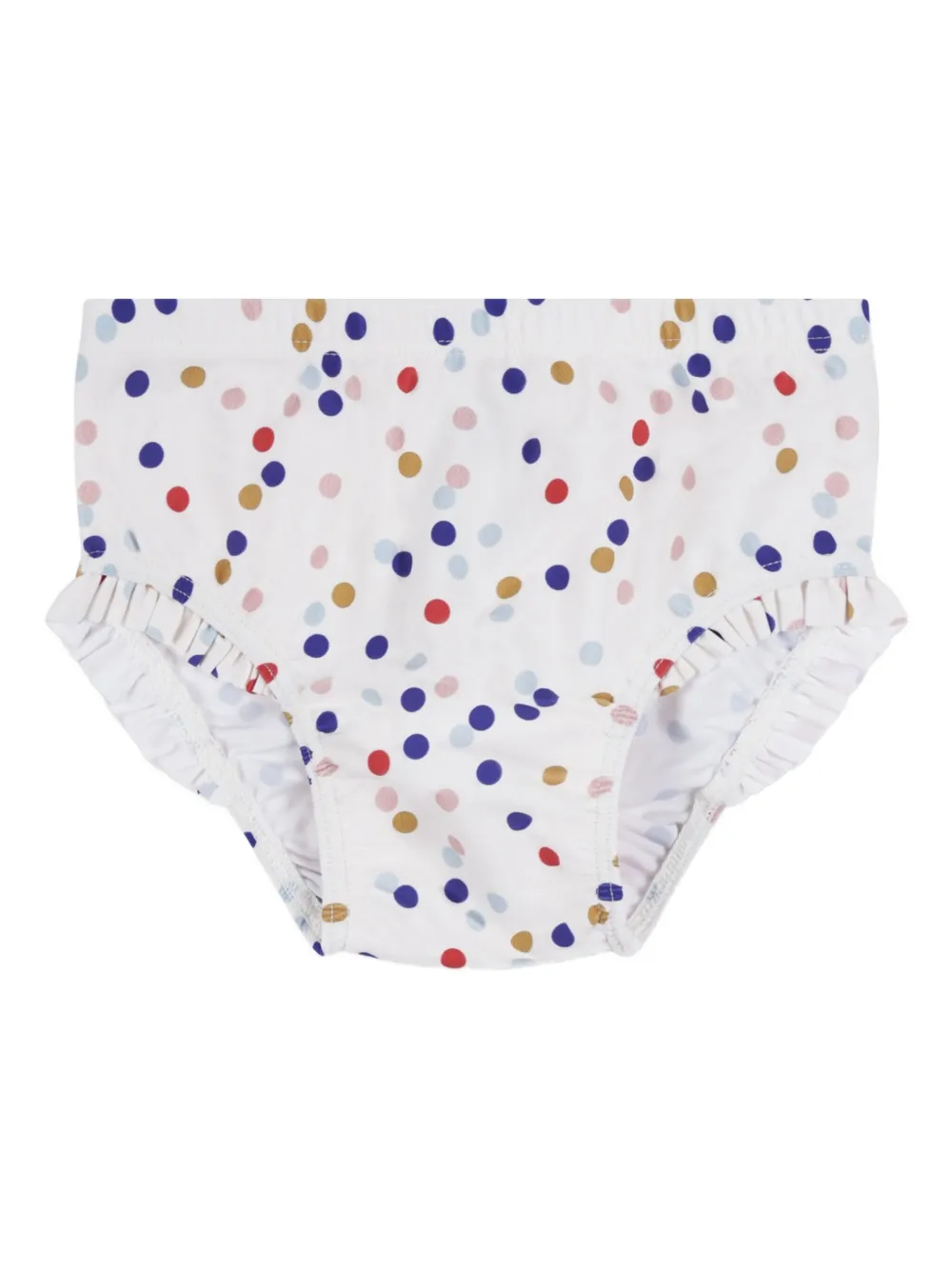 

Купальник с оборками и принтом «конфетти» Petit Bateau, белый