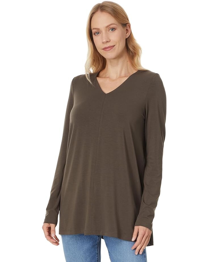 

Футболка Eileen Fisher V-Neck Tunic, цвет Wren