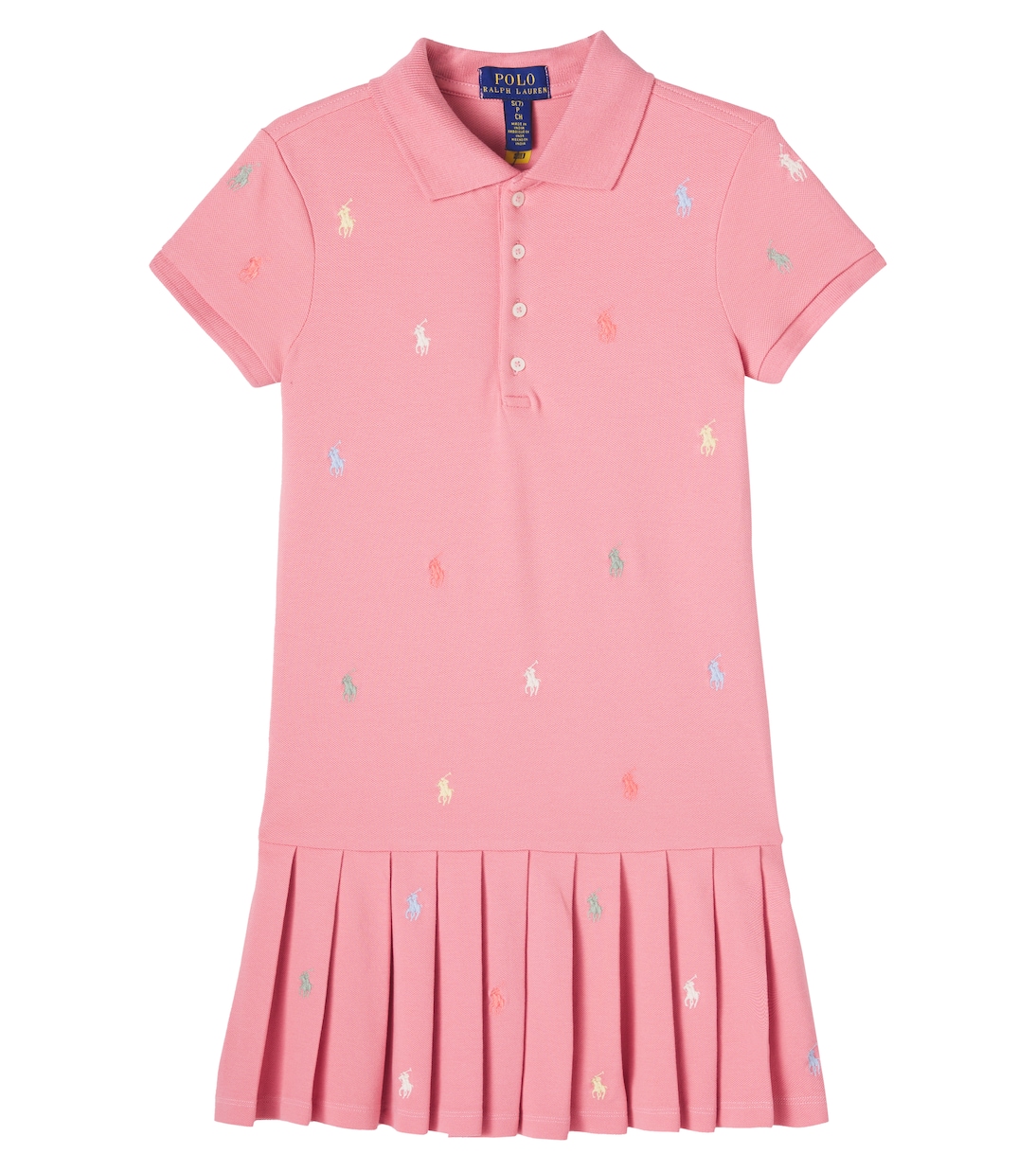 

Хлопковое платье с логотипом Polo Ralph Lauren Kids, Faded Peony