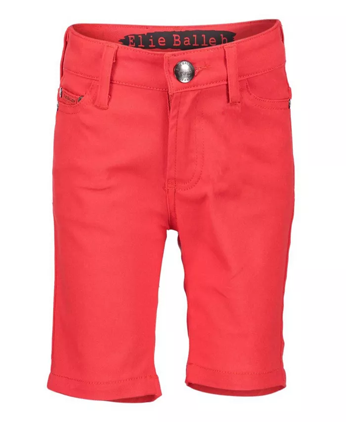 

Большие детские шорты из красного хлопкового твила Elie Balleh, красный