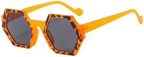 

Солнцезащитные очки Hexagon для женщин, зеленые и розовые, для мужчин, для вождения и рыбалки, с защитой от УФ-излучения UV400 и леопардовым принтом MTZJH, Orange