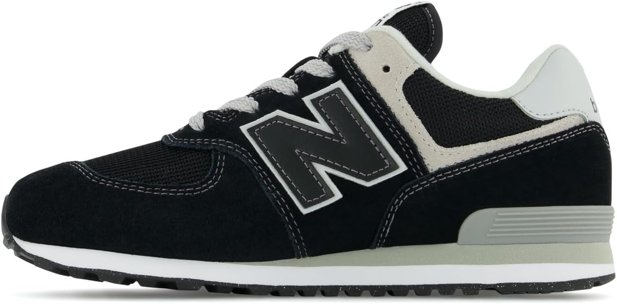 Кроссовки New Balance Kids' 574 V1 на шнуровке, черно-белый — фото 4