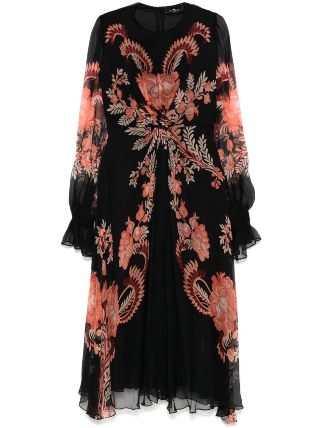 

ETRO платье миди с цветочным принтом, черный
