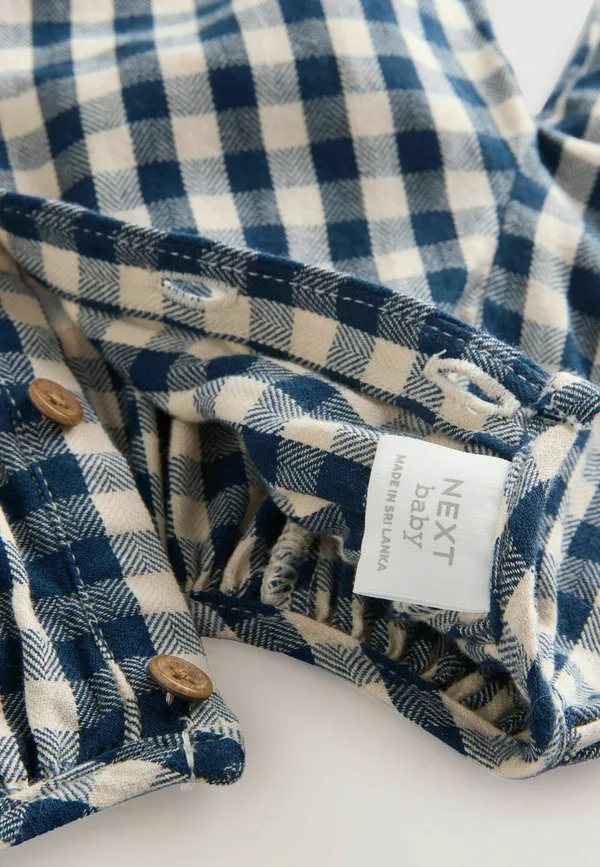 Платье повседневное, прямого кроя, с длинными рукавами Next, Navy Blue Gingham Heart — фото 2