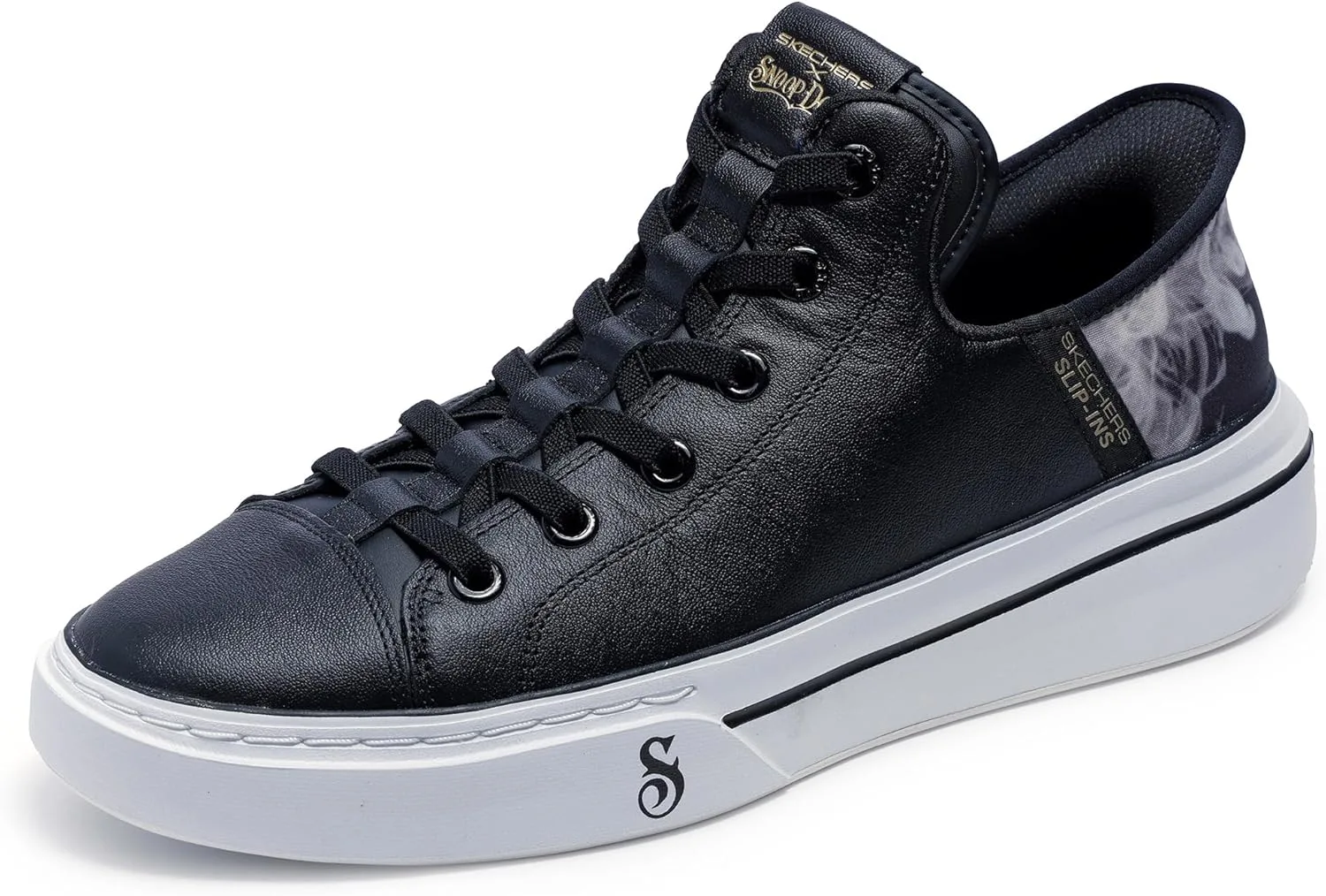 Кроссовки Skechers Snoop Dogg: Snoop One-Og Men's Canvas Hands Free Sneaker, черный/черный