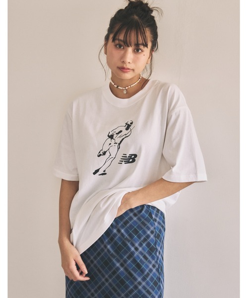 

Футболка с коротким рукавом, графический принт New Balance, белый