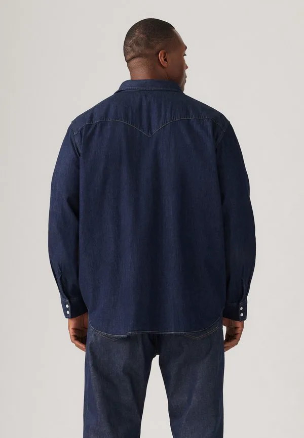 Большая классическая рубашка в стиле вестерн Levi'S Plus, Dark Blue Denim — фото 3