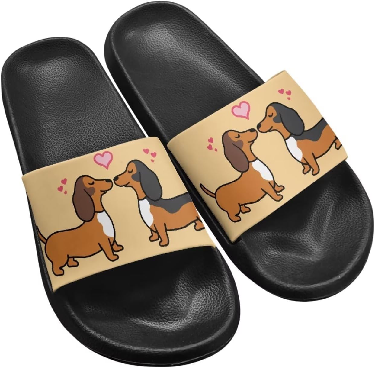 

Унисекс сандалии летние домашние шлепанцы для душа для женщин и девочек, быстро сохнущие шлепанцы Getelinseng, Dachshund Print