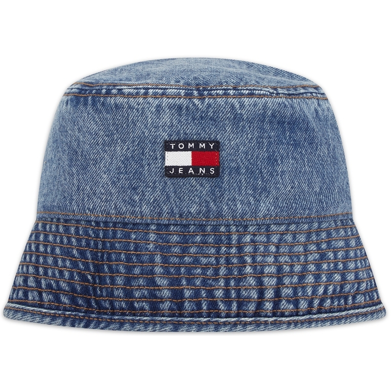 

Tommy Hilfiger Хлопковая шляпа-ведро мужская джинсово-синяя, Denim Blue 1A4