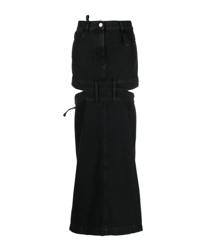 

Джинсовая юбка R с вырезом The Attico, черный
