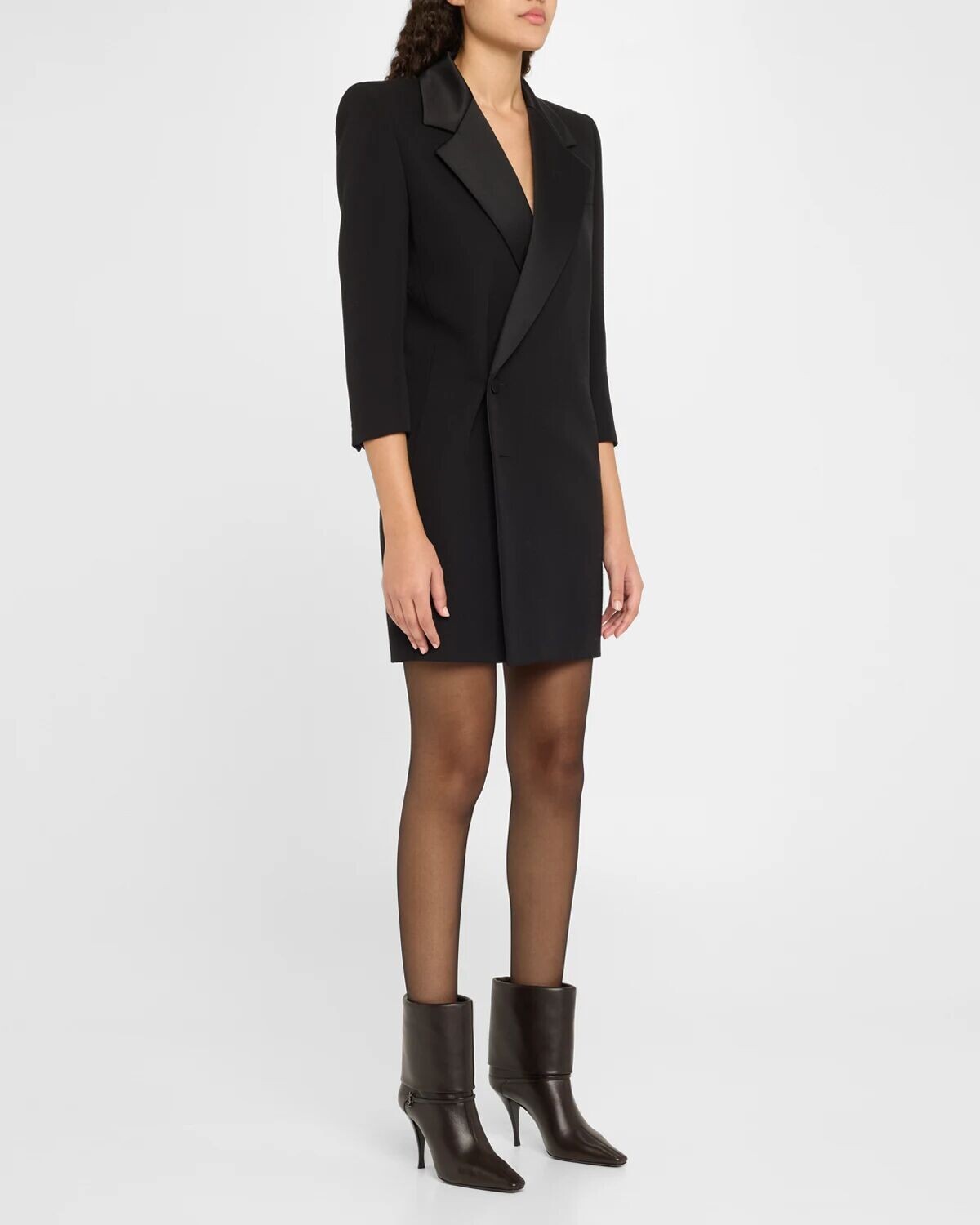 Кожаные ботильоны Niki YSL с пряжкой до щиколотки Saint Laurent, цвет Eagle Brown — фото 3