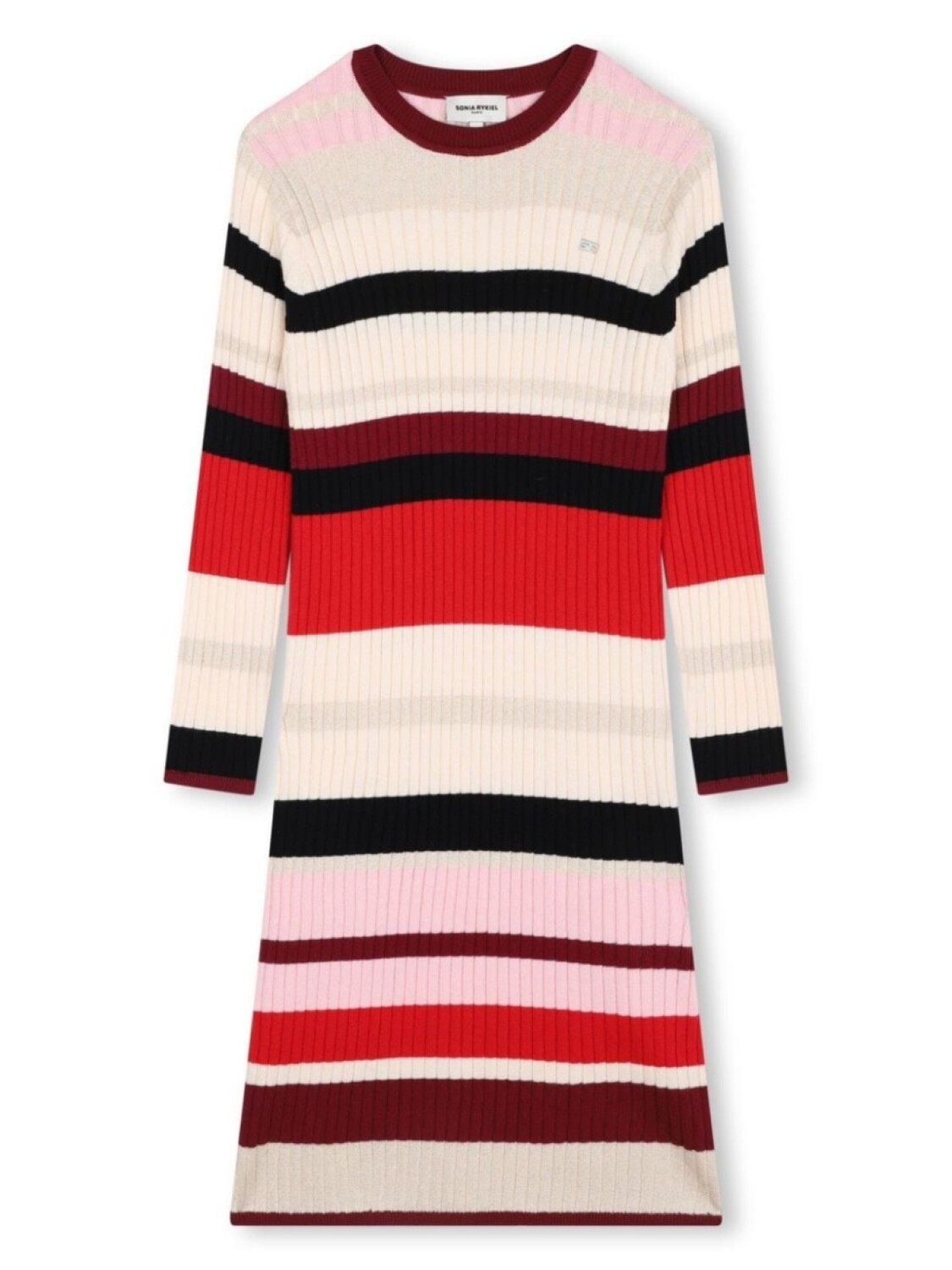 

SONIA RYKIEL ENFANT трикотажное платье в полоску, красный