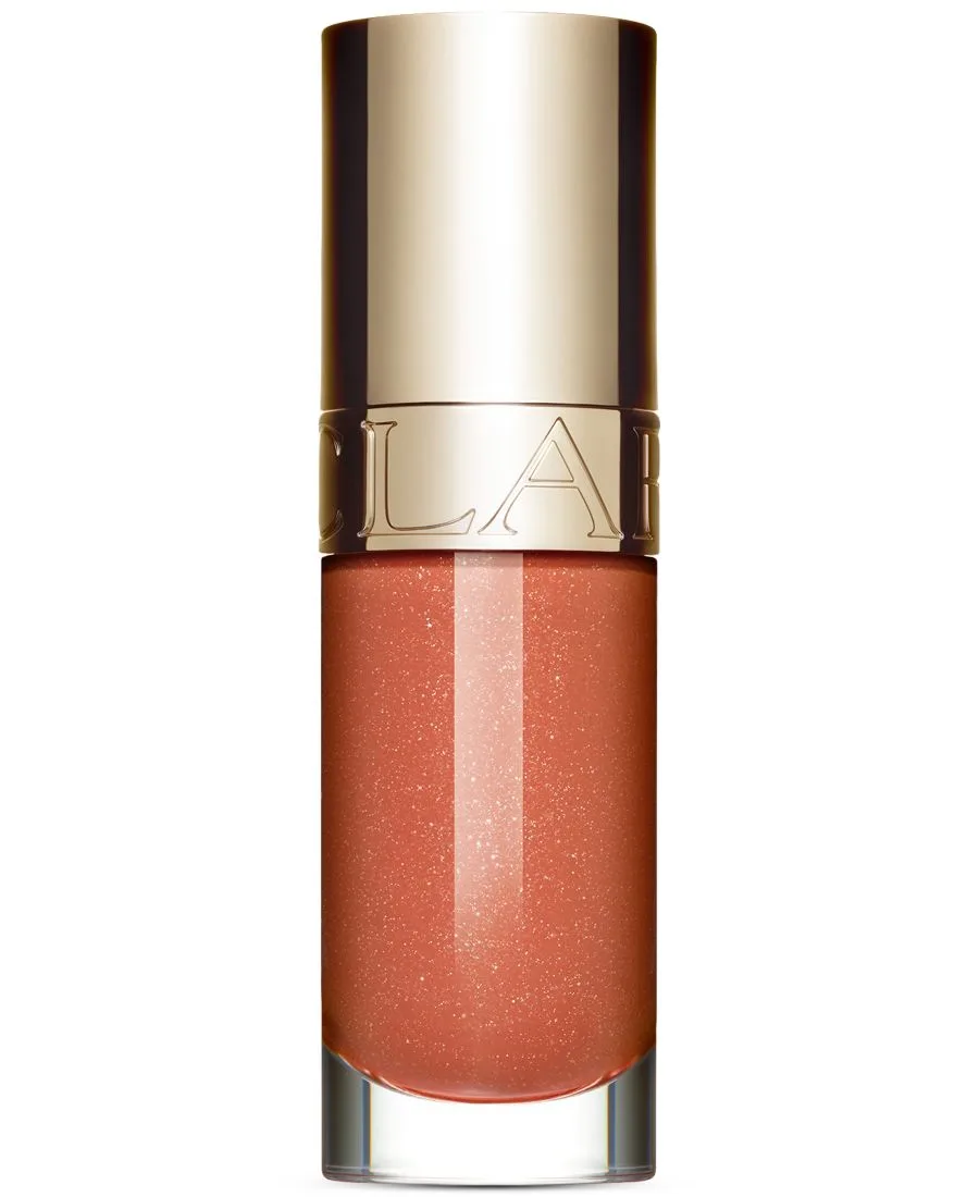 Лимитированная серия масла для губ Lip Comfort Oil из коллекции Canyon Kiss Clarins, 27 Fleeting Dew (Shimmery Peachy Nude)