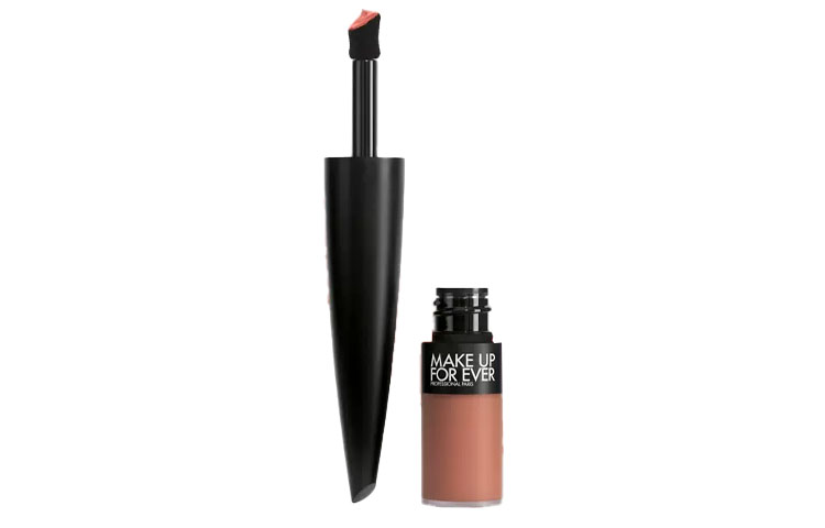 MAKE UP FOR EVER Цветной блокирующий флис туманно-черный тюбик блеск для губ велюр легко растушевывается стойкий тон 4,5 мл — фото 2