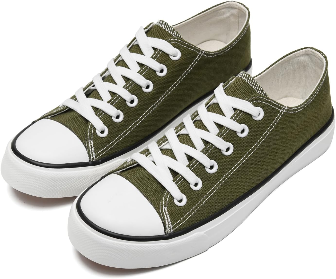 

Кеды на холщовой основе rosyclo для женщин и мужчин, низкие кеды на шнуровке, модные, удобные, классические повседневные теннисные и прогулочные обувь для женщин, зеленый