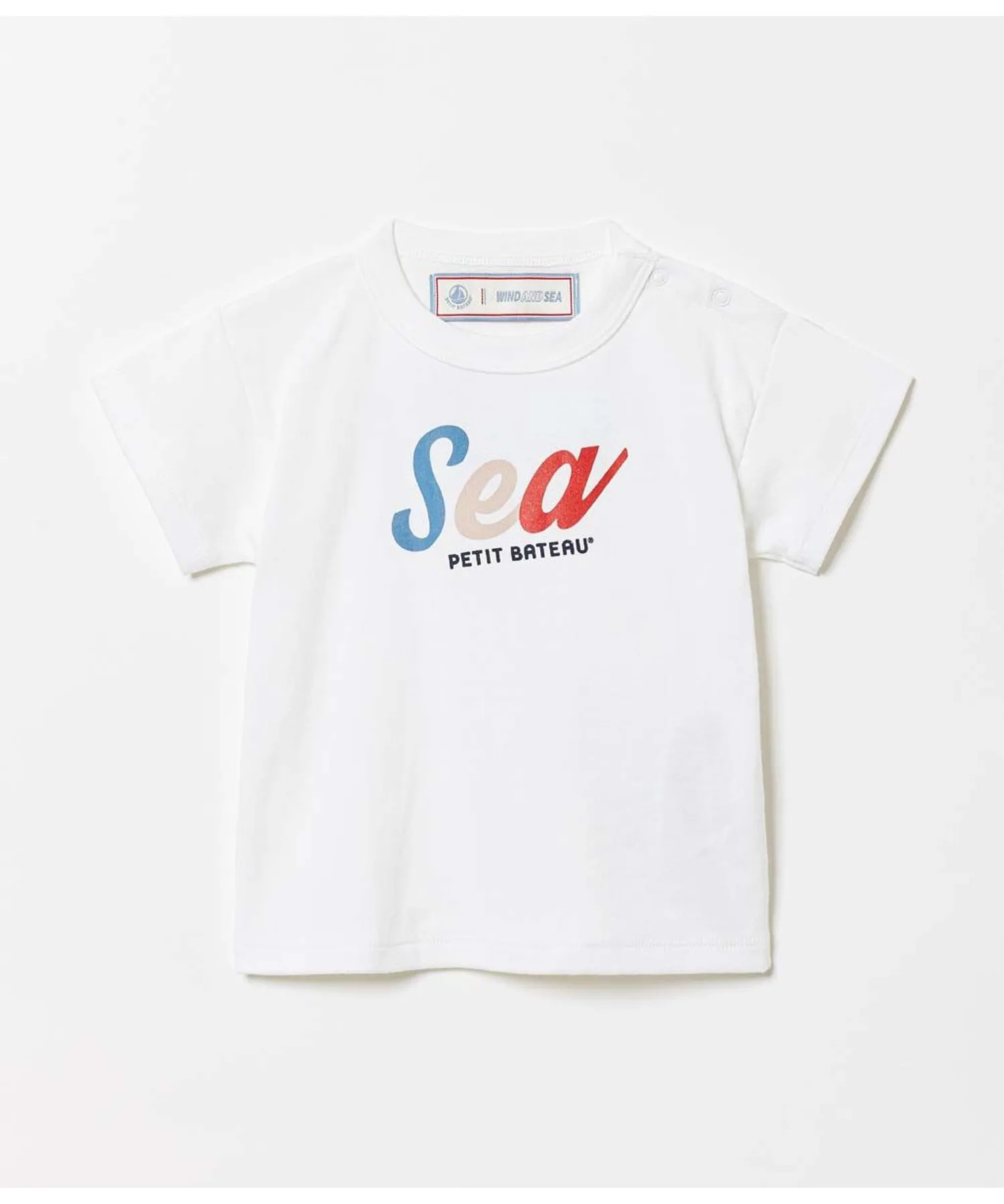 Детская футболка с принтом PETIT BATEAU белая