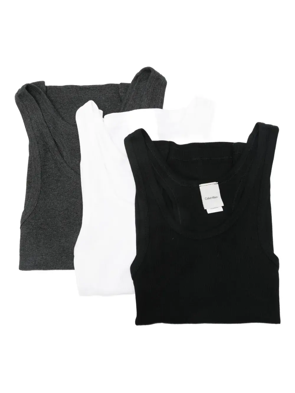 

Комплект из трех топов в рубчик Calvin Klein, черный