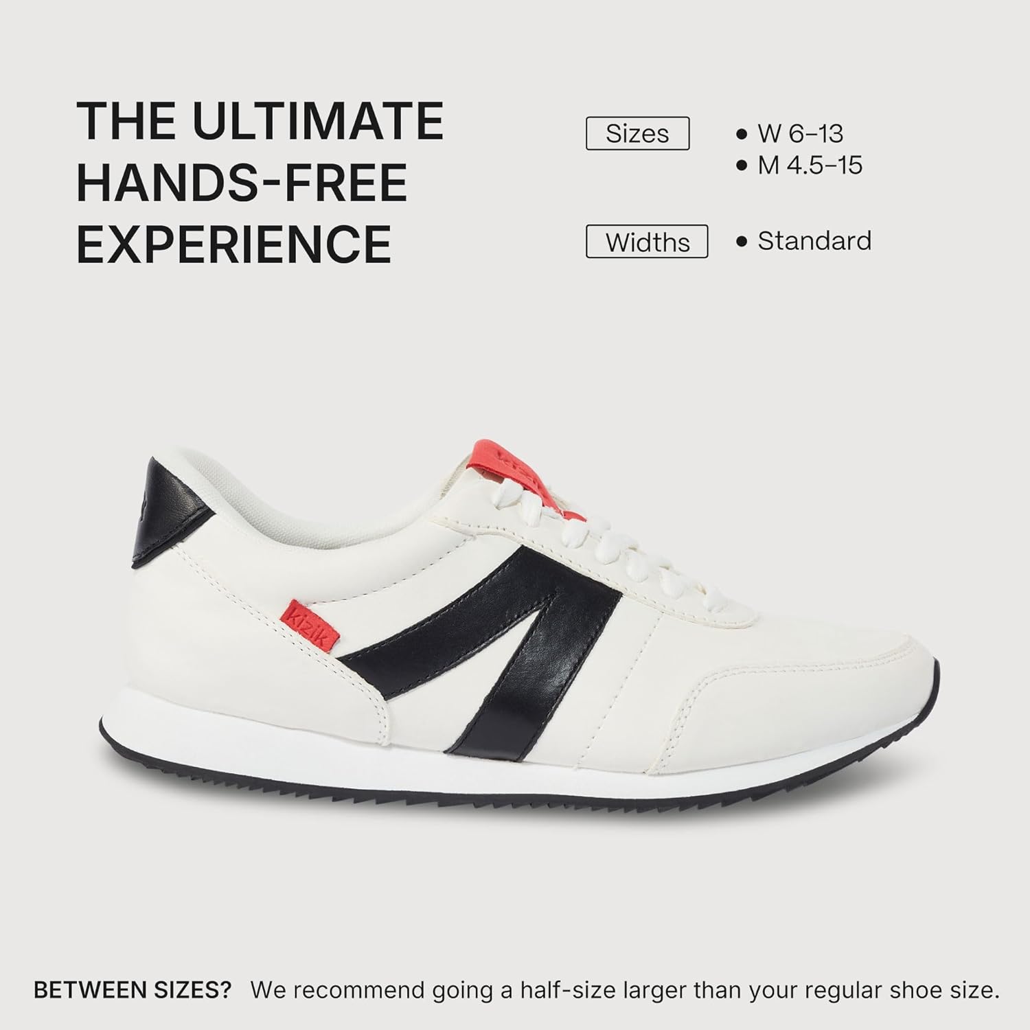 Кроссовки Kizik Slip On: Milan - удобные, ретро из нейлона и замши, мужские и женские прогулочные туфли с поддержкой свода стопы, удобство без использования рук, для ношения весь день, белый — фото 4