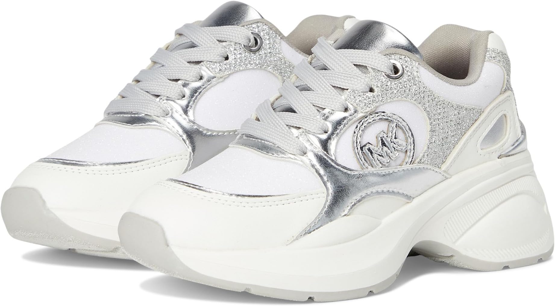 

Кроссовки MICHAEL Michael Kors Kids Zuma, Silver Sparkle/White/Silver