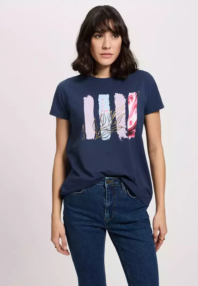 

Футболка с принтом Cross Jeans, темно-синий