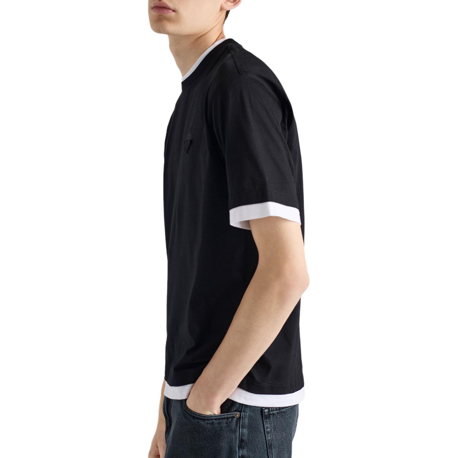 Двухслойная футболка crewneck PRADA, белый — фото 4