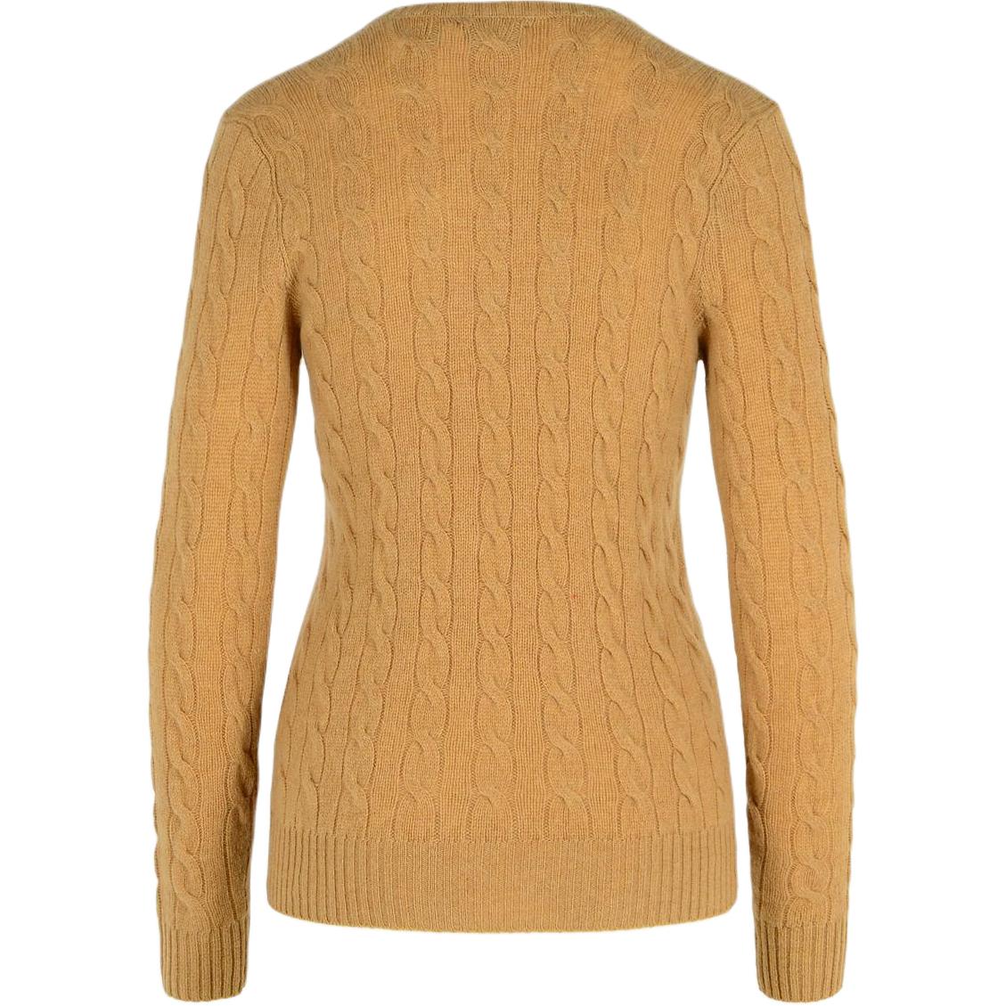 Свитер крупной вязки с V-образным вырезом Polo Ralph Lauren, camel mixed color — фото 4