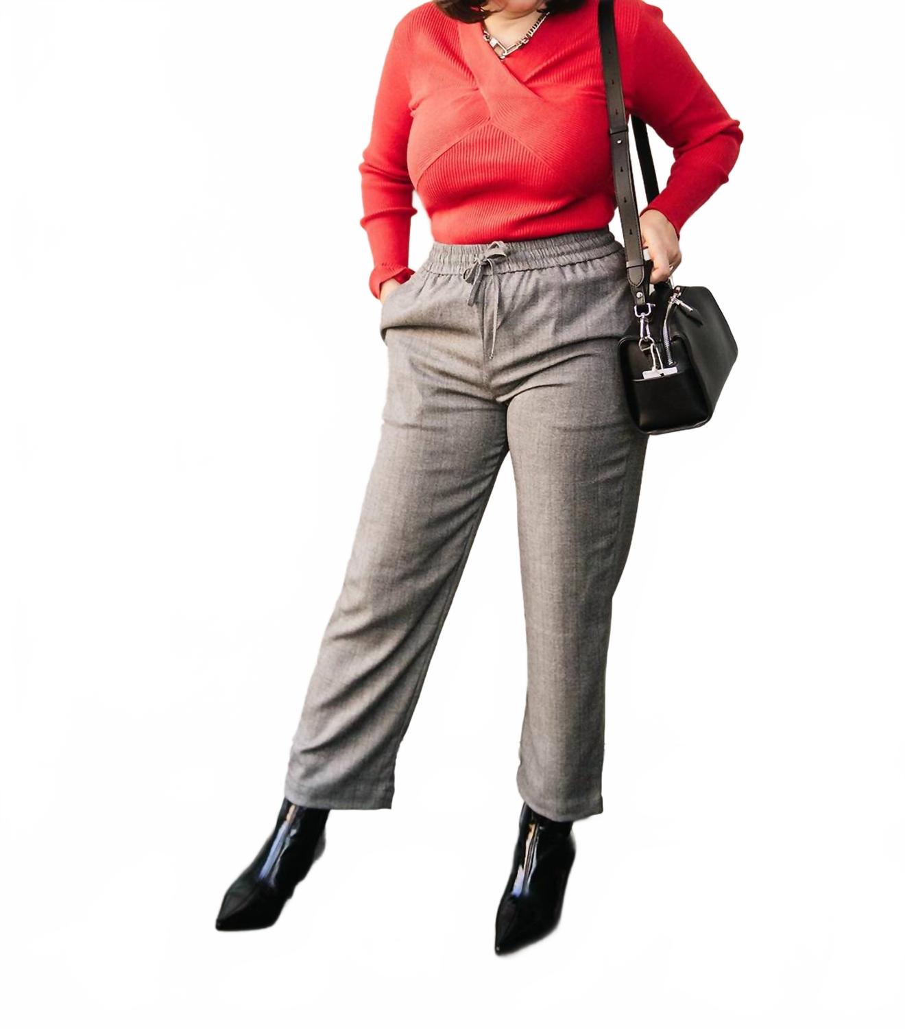 

Серые брюки с эластичным поясом Dex, серый