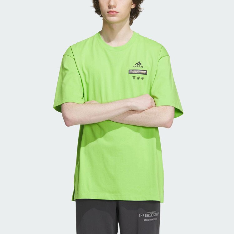 Футболка мужская полуфлуоресцентная зеленая Adidas, зеленый — фото 2