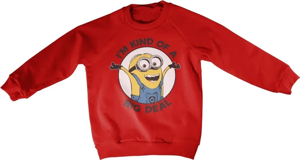 Свитшот детский с принтом Minions, красный