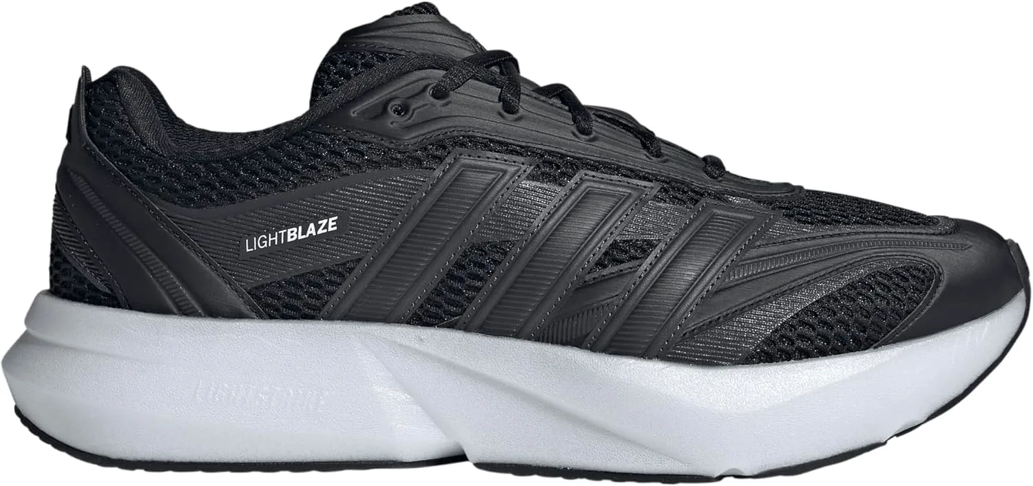 Мужские кроссовки Adidas Lightblaze Glow на шнуровке для повседневной носки - синие, черный — фото 4