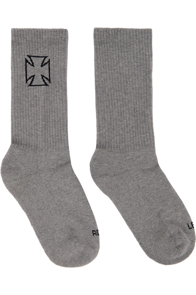 

Vetements Серые байкерские носки с крестом