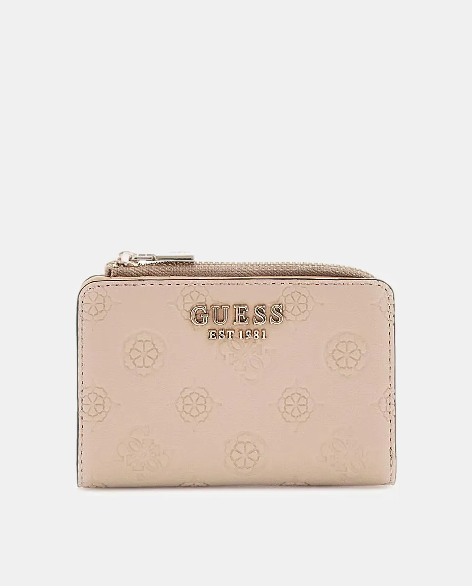 

Кошелек для карт и монет с молнией и магнитной застежкой Guess, бежевый