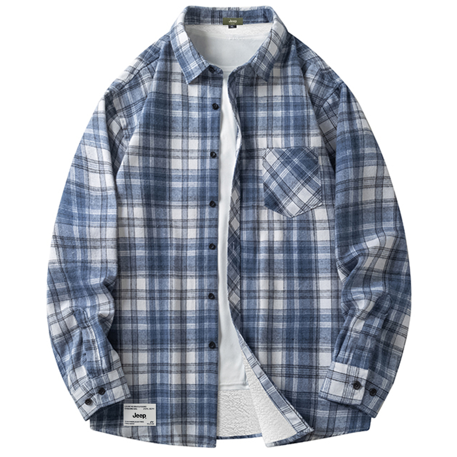 

Рубашка Unisex Lapel Moderate Jeep, темно синий[fleece-lined thermal]