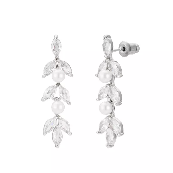 

Серьги с цветочным жемчугом и кристаллами Untamed Petals, silver