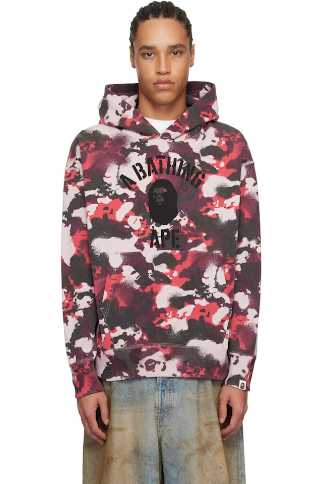 

Камуфляжный худи с картой Bape, красный