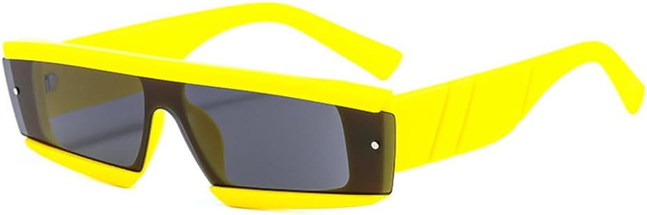 

MUTYNE Модные прямоугольные разноцветные солнцезащитные очки для женщин в винтажном стиле, цельные очки с защитой от УФ-излучения UV400, модные солнцезащитные очки для мужчин, Yellow Gray