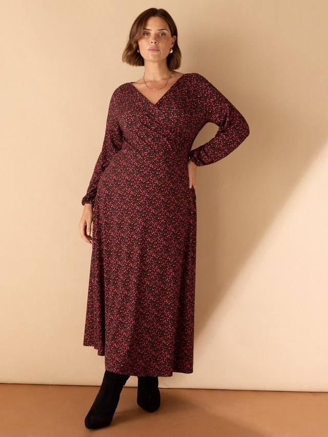 

Платье миди с пышными рукавами и плиссировкой в стиле Ditsy Live Unlimited