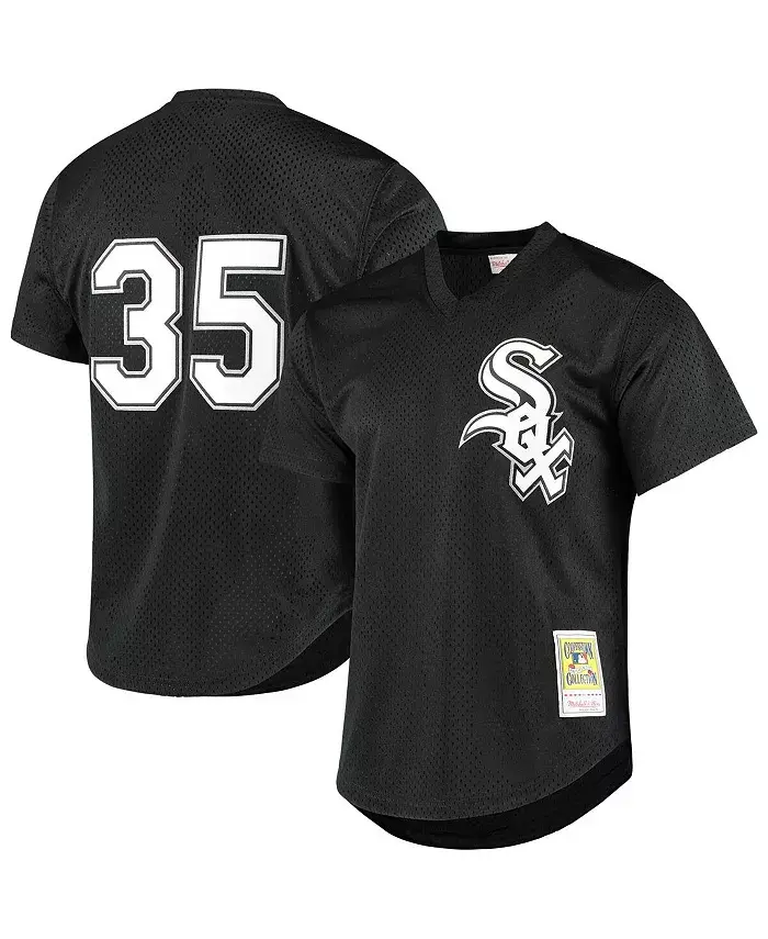 

Мужская бейсбольная майка для тренировок Frank Thomas Black Chicago White Sox Cooperstown с сетчатыми вставками Mitchell & Ness