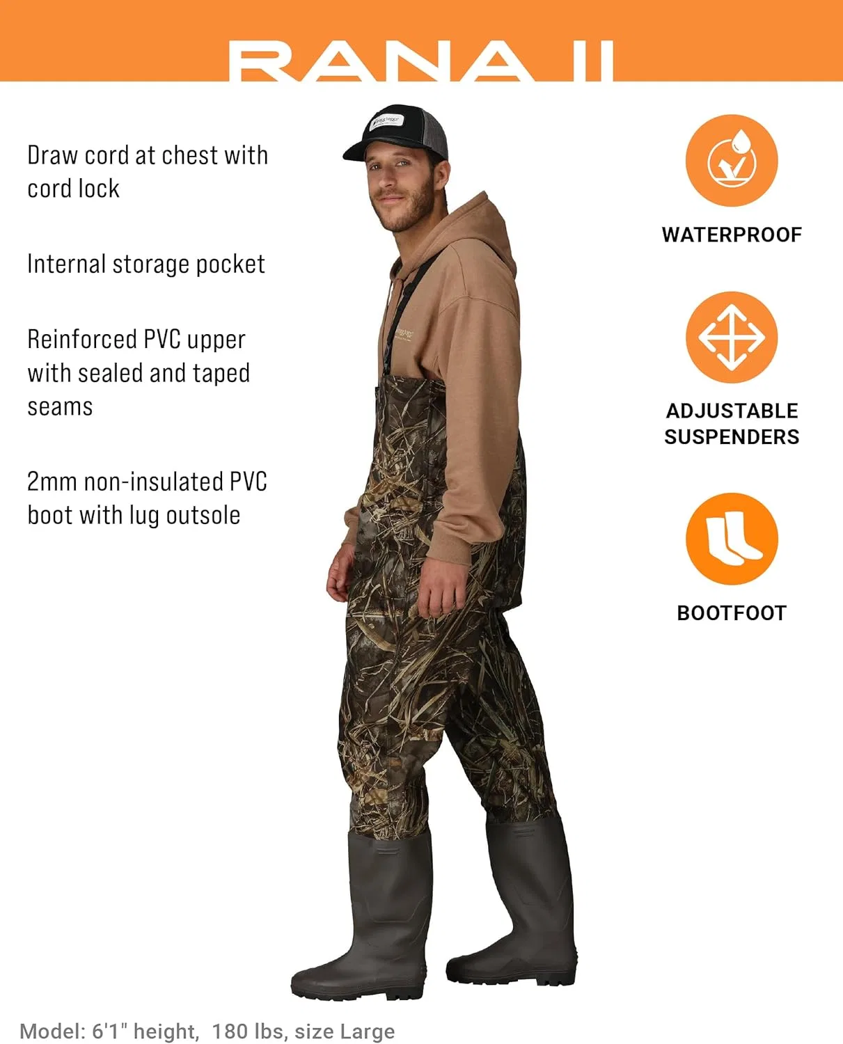 Frogg Toggs Ботинки из ПВХ Herren Rana Ii Fuß Brust Wathose Rana II Ботинки из ПВХ Fuß Brust Wathose, Realtree Max-7 — фото 2