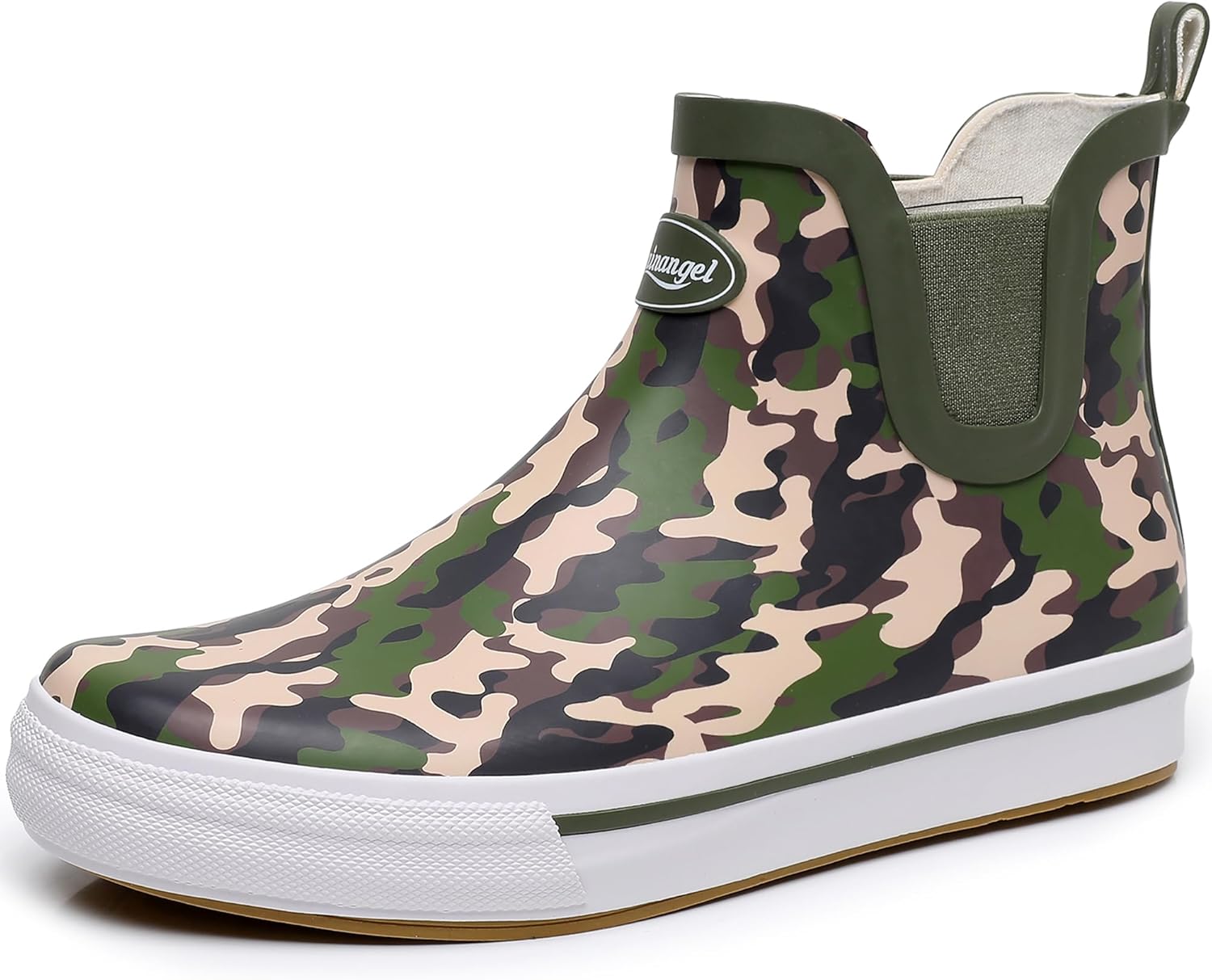 

Дождевые сапоги RAINANGEL для женщин и мужчин, унисекс, до щиколотки, противоскользящие, удобные, легкие, для работы в саду и на открытом воздухе, водонепроницаемые сапоги для рыбалки, Camouflage