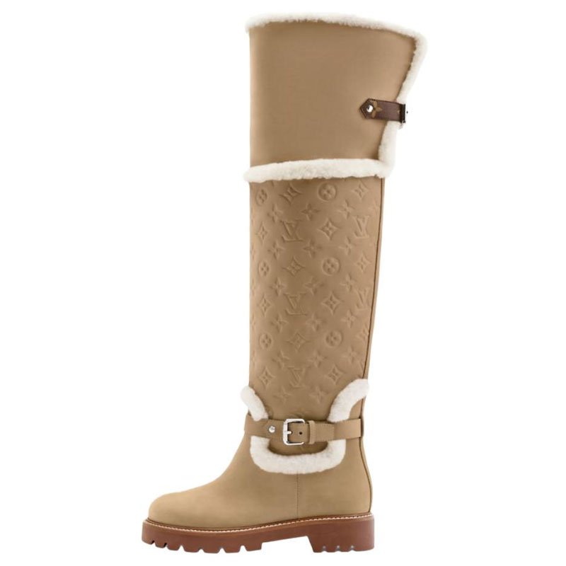 Территория over the knee снегоступы women's beige LOUIS VUITTON, Original Shoe Box Included