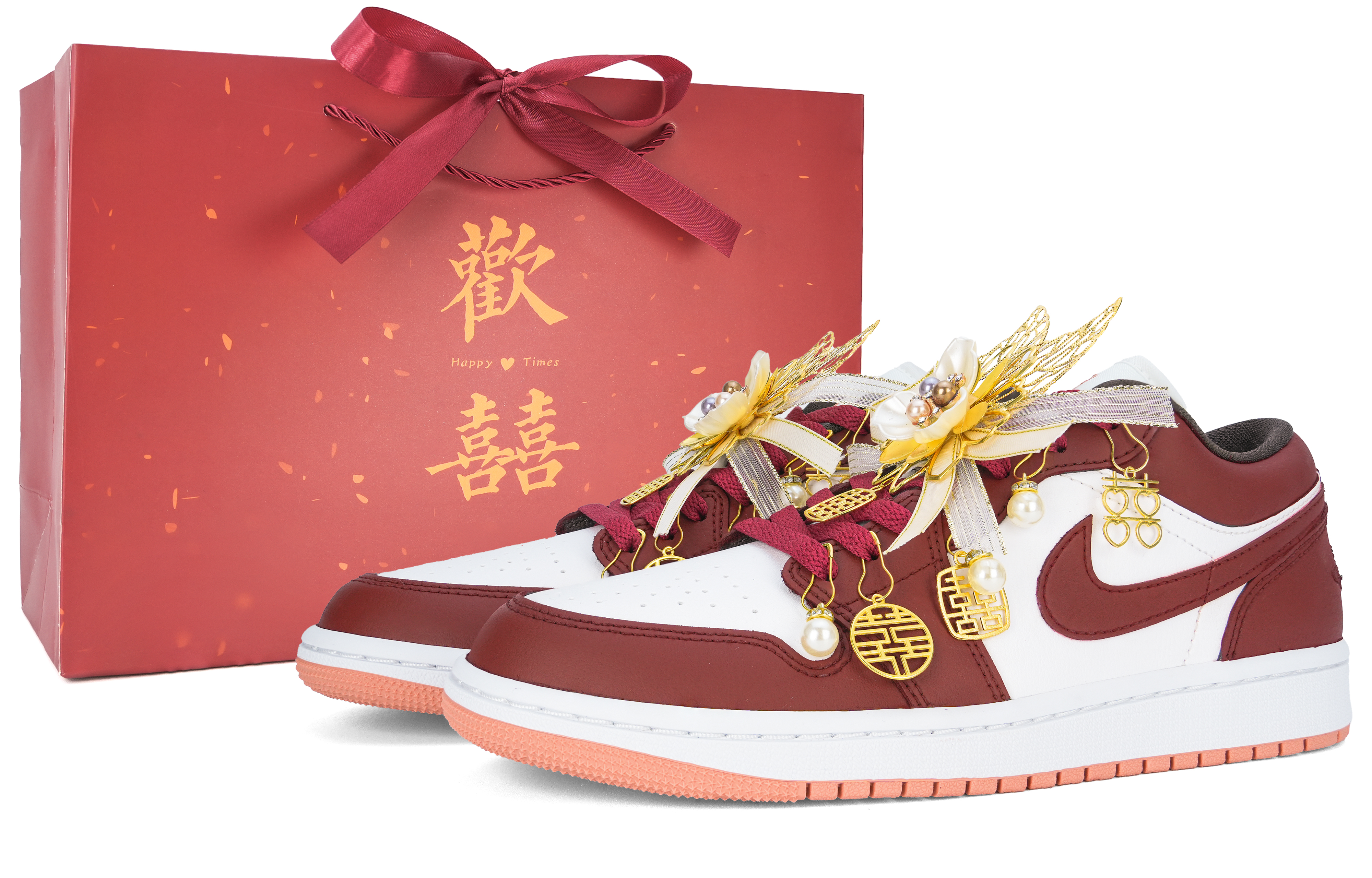 

Jordan Air 1 свадебные кроссовки устойчивые к истиранию низкие винтажные баскетбольные кроссовки Unisex золото красный