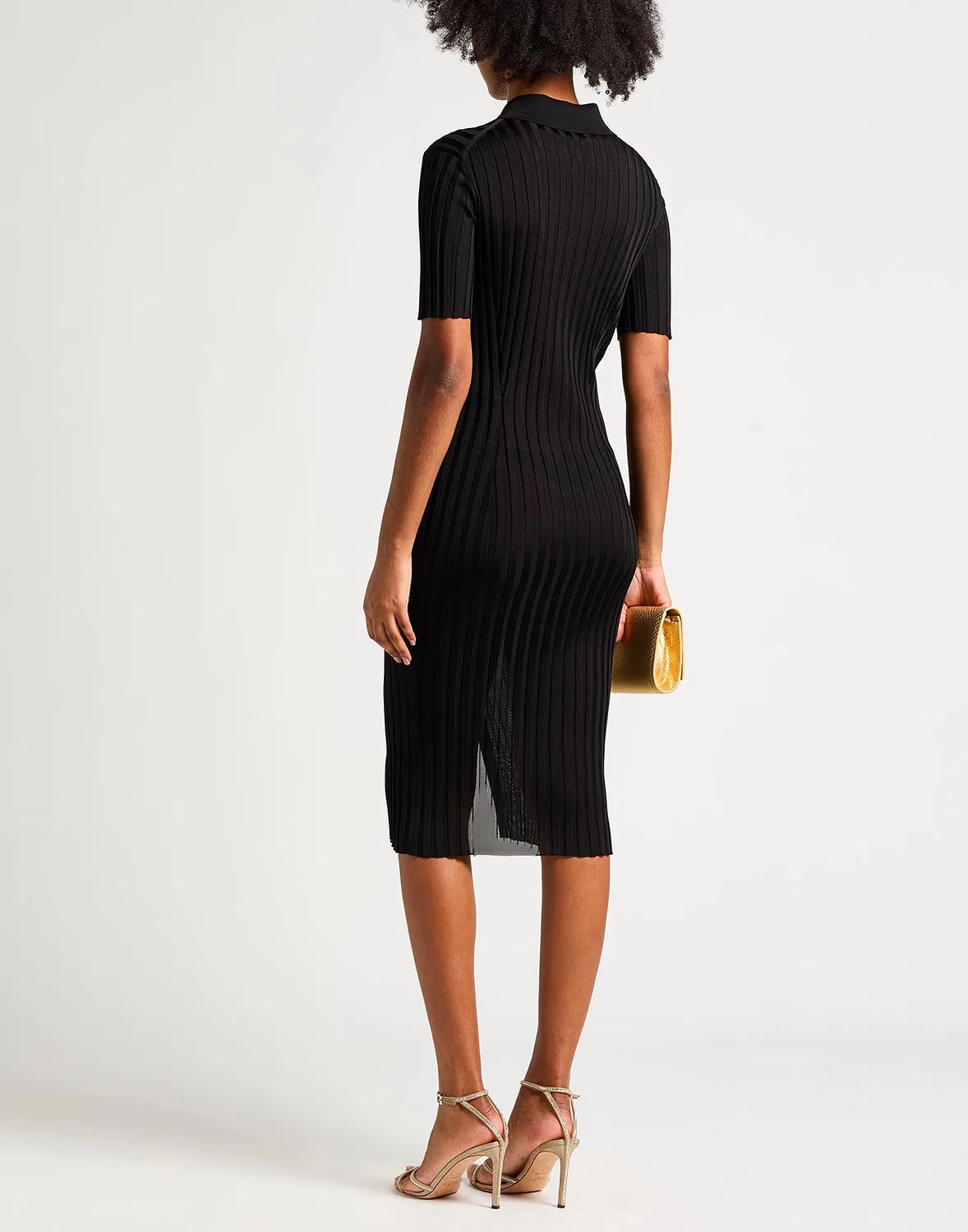 Платье-миди bodycon VERSACE черное — фото 3