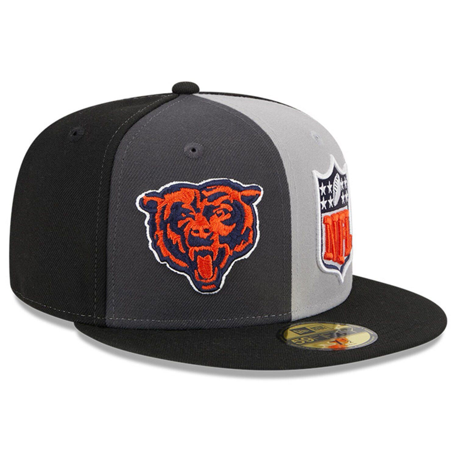 

Мужская приталенная шляпа New Era серая/черная Chicago Bears 2023 Sideline 59FIFTY