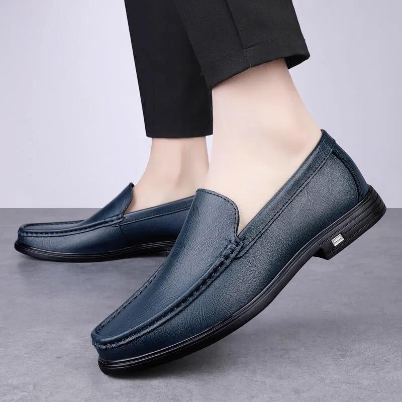 Лоферы кожаные Men's Vegan Leather Slip-On Loafers, синий UOPYNE — фото 2