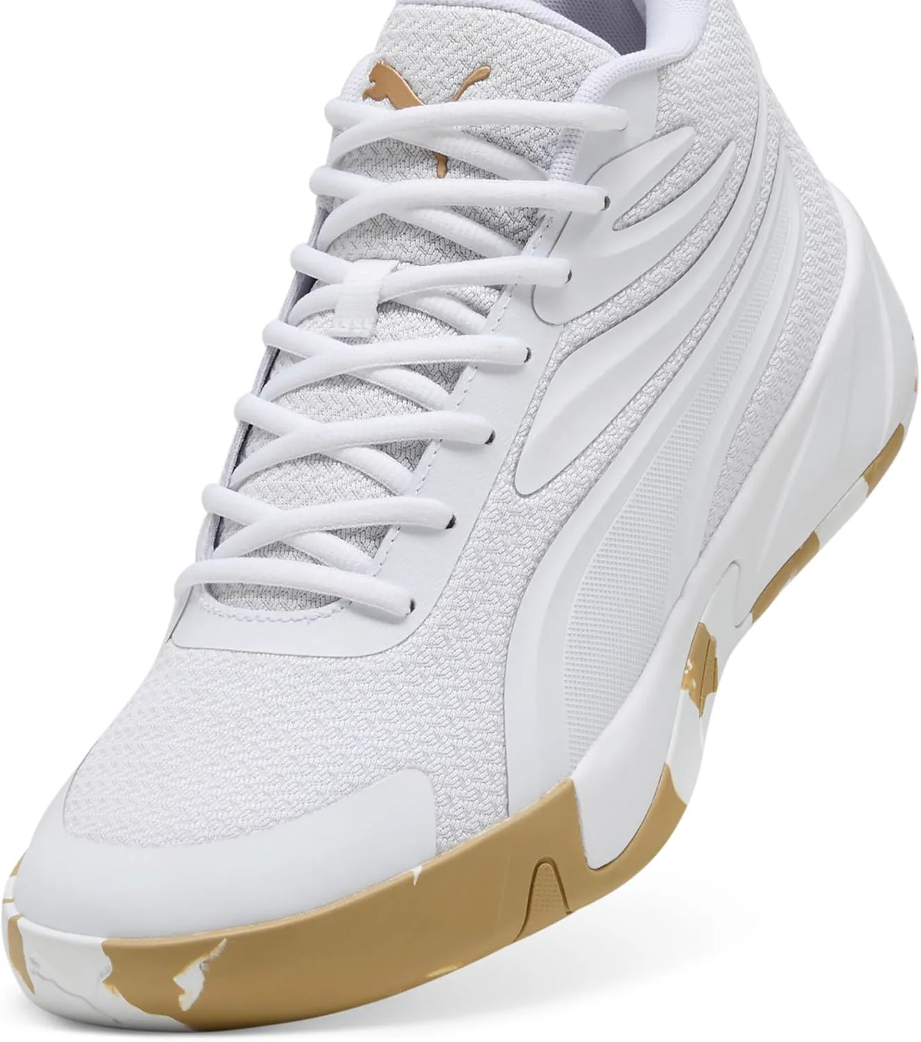 Мужские баскетбольные кроссовки Puma Court Pro, белый/золотой — фото 2