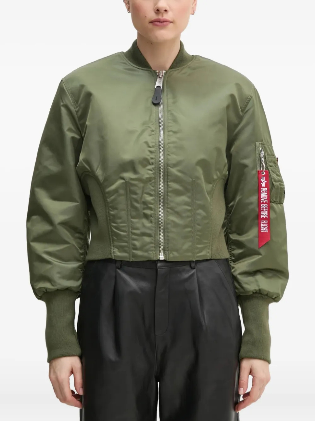 

Укороченная куртка-бомбер Alpha Industries, зеленый