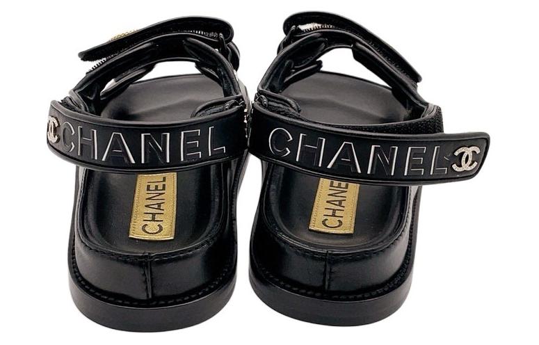 Женские черные сандалии на одной брезке CHANEL — фото 4